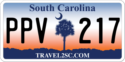 SC license plate PPV217