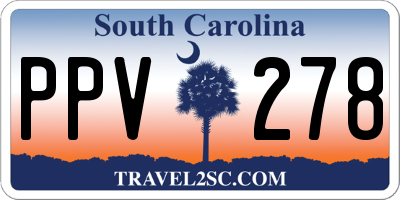 SC license plate PPV278