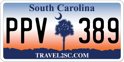 SC license plate PPV389