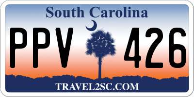 SC license plate PPV426