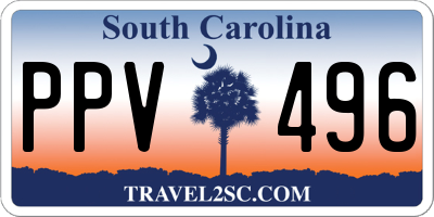 SC license plate PPV496