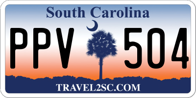 SC license plate PPV504