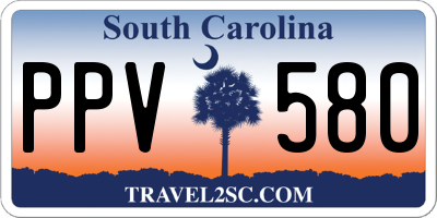 SC license plate PPV580