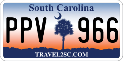 SC license plate PPV966