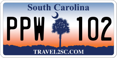 SC license plate PPW102