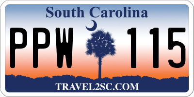 SC license plate PPW115