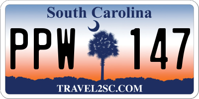 SC license plate PPW147