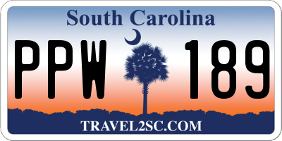 SC license plate PPW189