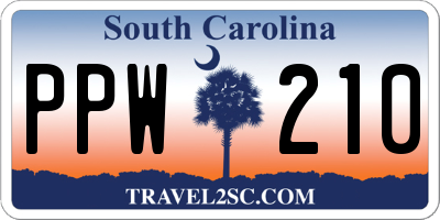 SC license plate PPW210