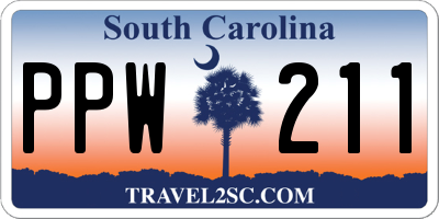 SC license plate PPW211