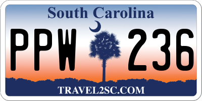 SC license plate PPW236