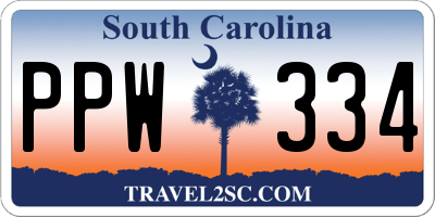 SC license plate PPW334