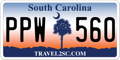 SC license plate PPW560