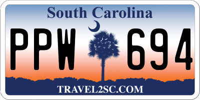 SC license plate PPW694
