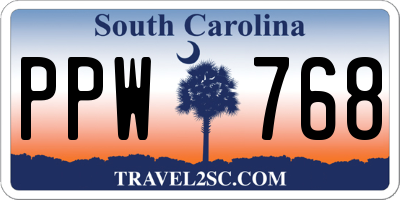 SC license plate PPW768
