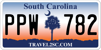 SC license plate PPW782