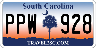 SC license plate PPW928