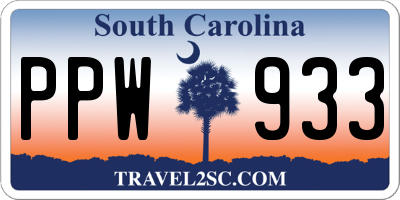 SC license plate PPW933