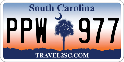 SC license plate PPW977