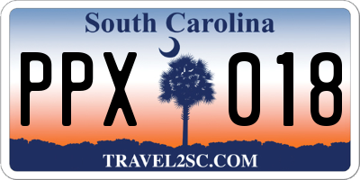 SC license plate PPX018