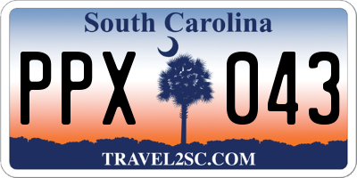 SC license plate PPX043