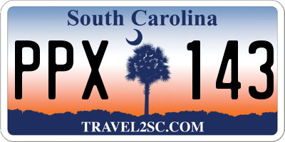 SC license plate PPX143
