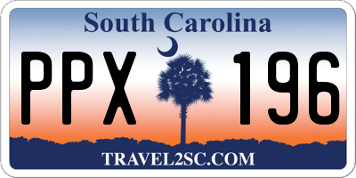 SC license plate PPX196