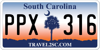 SC license plate PPX316