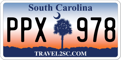 SC license plate PPX978