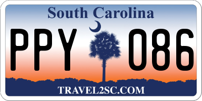 SC license plate PPY086