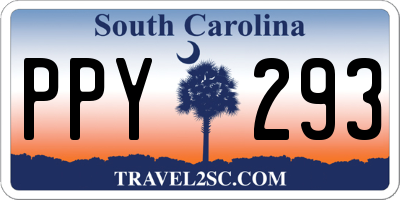 SC license plate PPY293
