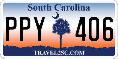 SC license plate PPY406