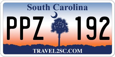 SC license plate PPZ192
