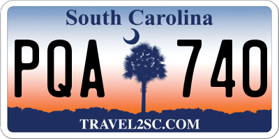 SC license plate PQA740