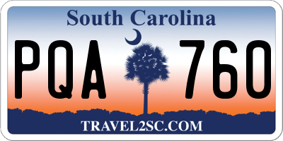 SC license plate PQA760
