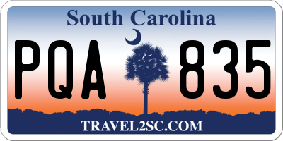 SC license plate PQA835