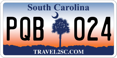 SC license plate PQB024