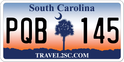 SC license plate PQB145