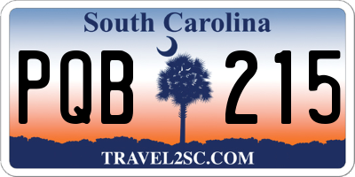 SC license plate PQB215