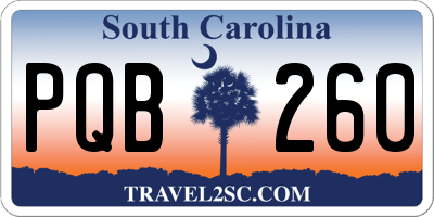 SC license plate PQB260
