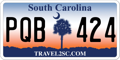 SC license plate PQB424