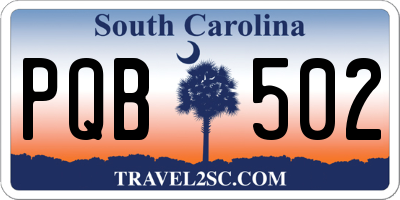 SC license plate PQB502
