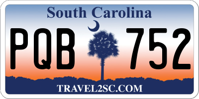 SC license plate PQB752