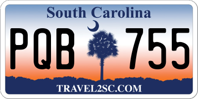 SC license plate PQB755