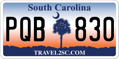 SC license plate PQB830