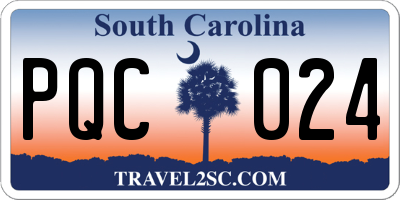 SC license plate PQC024