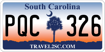 SC license plate PQC326