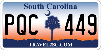 SC license plate PQC449