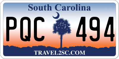 SC license plate PQC494