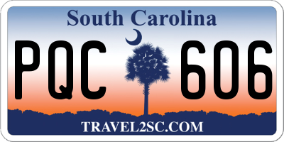 SC license plate PQC606